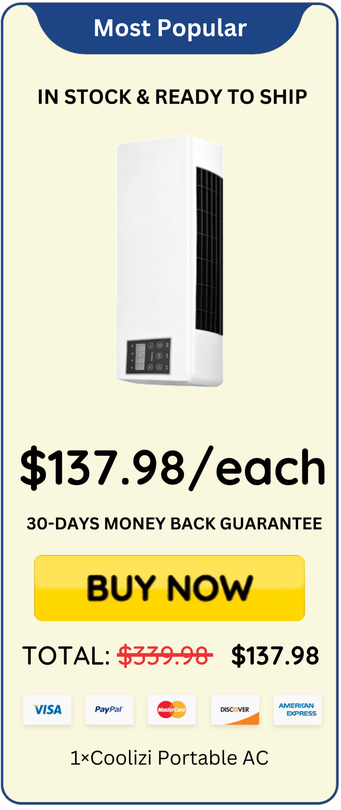 Coolizi Portable AC offer price 